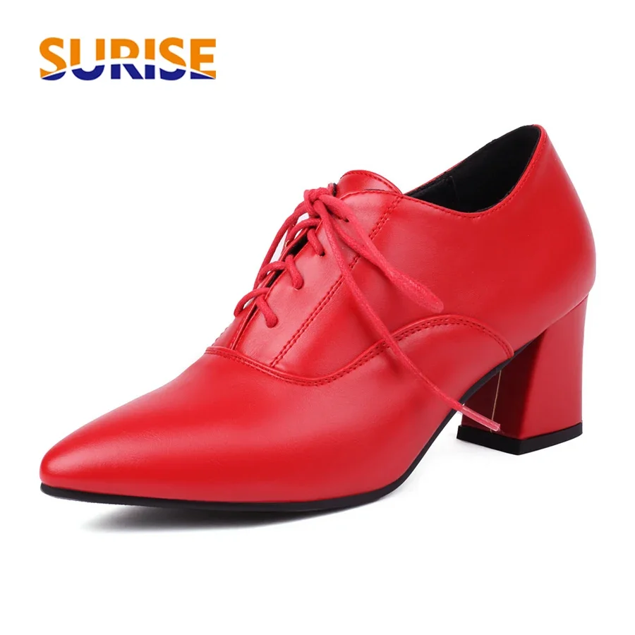 Oxford Lace Up Women - Chaussures Oxford pour femmes rouges, kaki,
