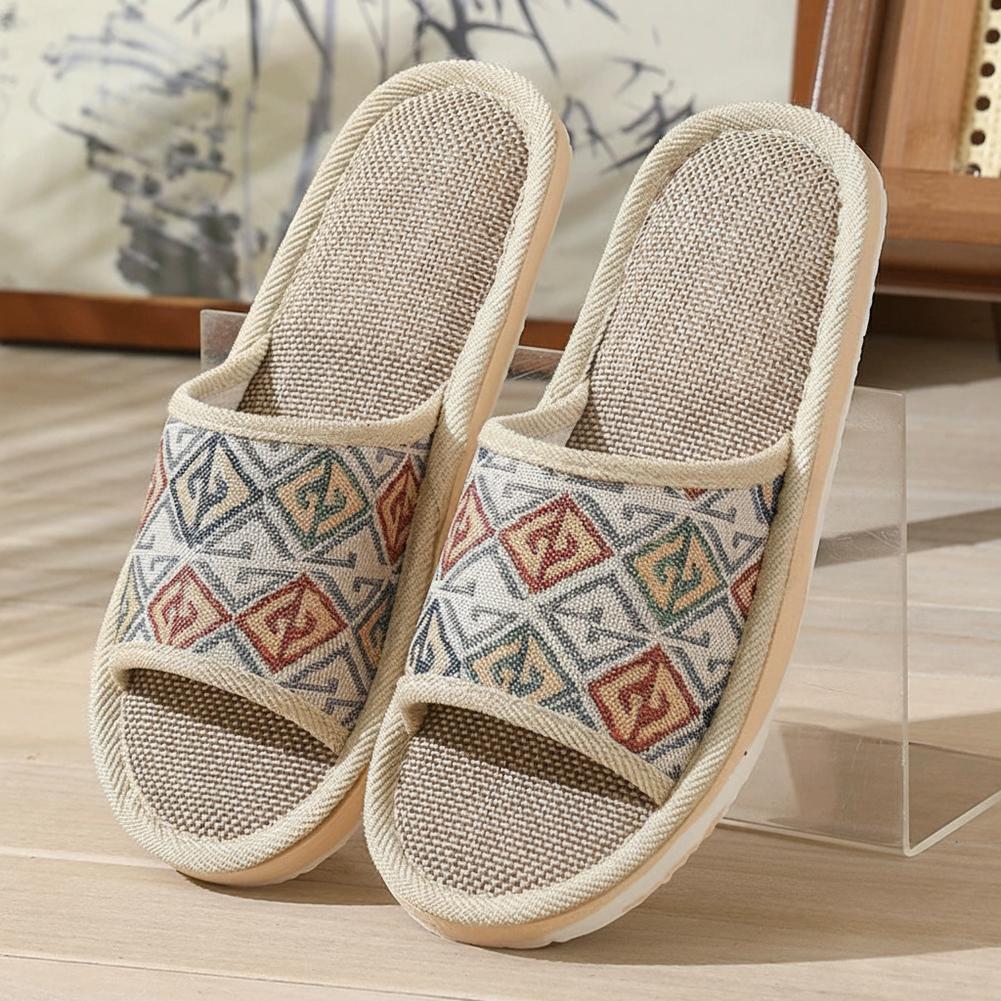 Mule Slip On - Chaussons en lin quatre saisons pour