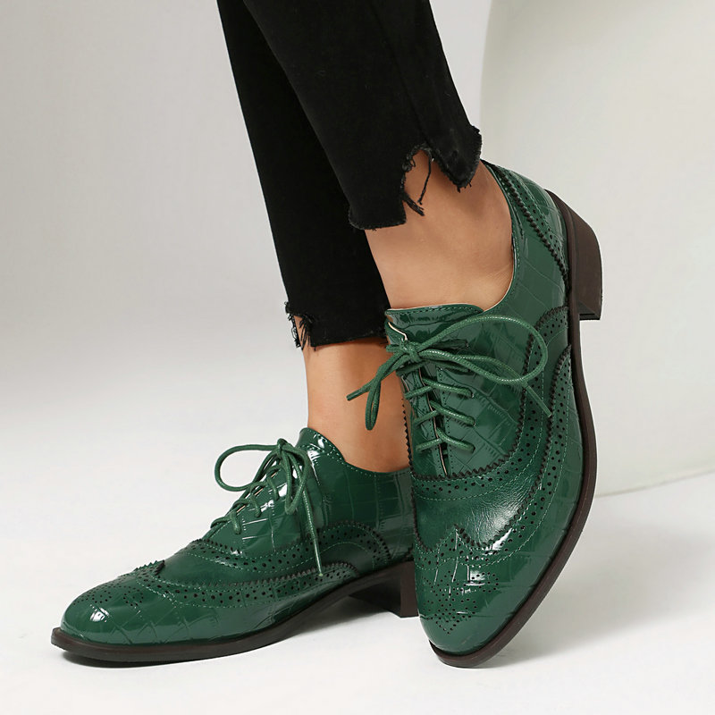 Oxford Lace Up Women - Chaussures Oxford Brogue pour femmes à