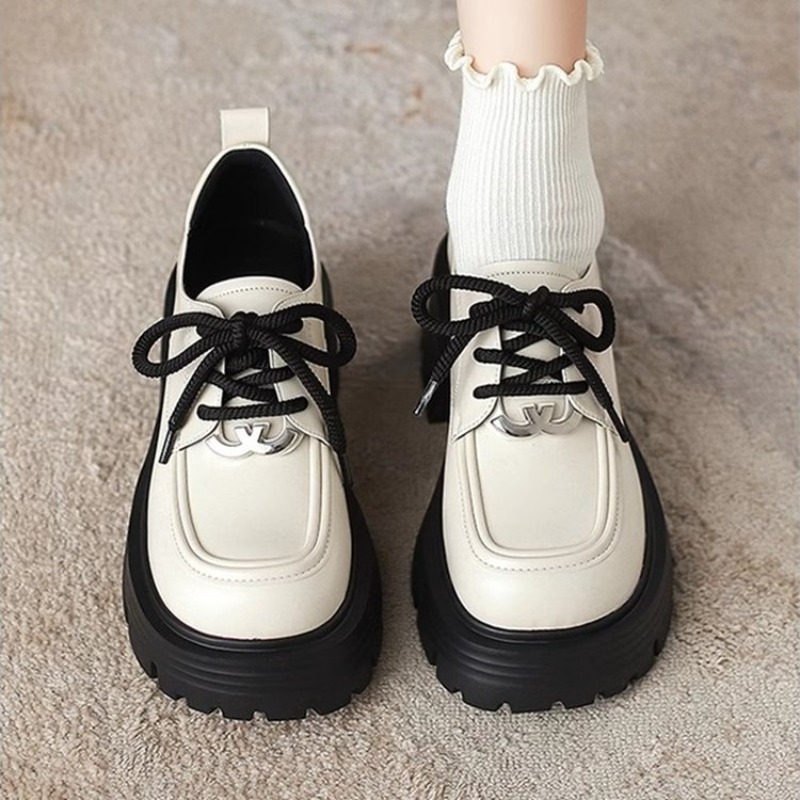 Oxford Lace Up Women - Chaussures Oxford à plateforme blanches pour