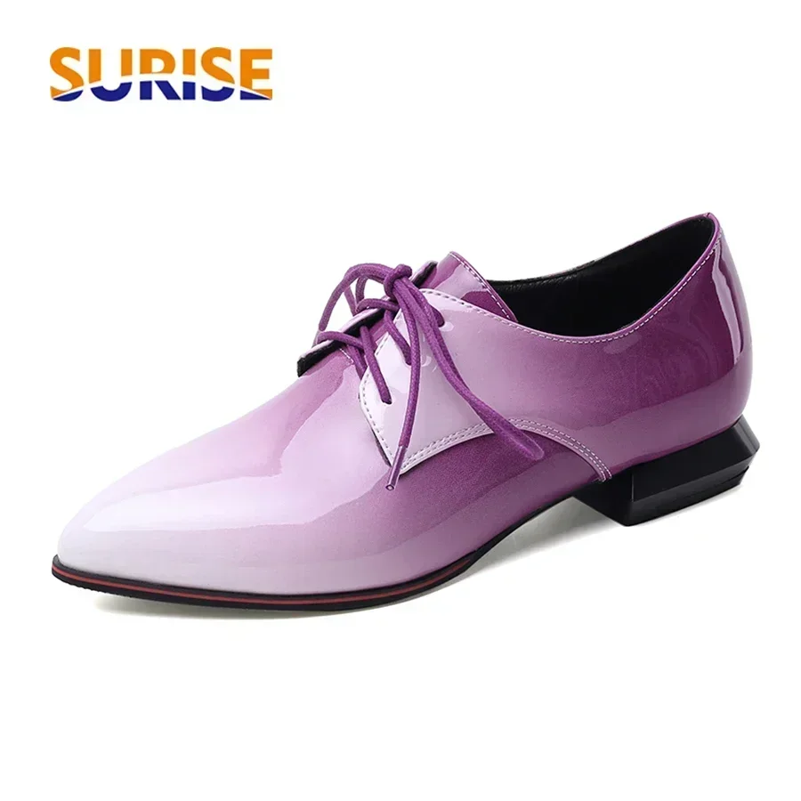 Oxford Lace Up Women - Femmes britanniques Oxfords dégradé rouge violet