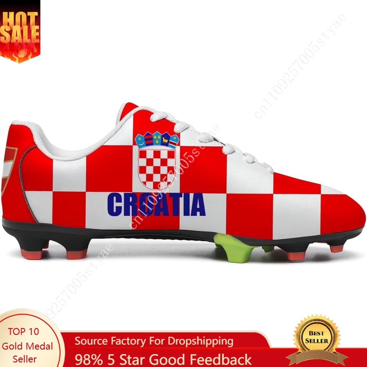 Oxford Lace Up Women - Chaussures de football croates avec drapeau