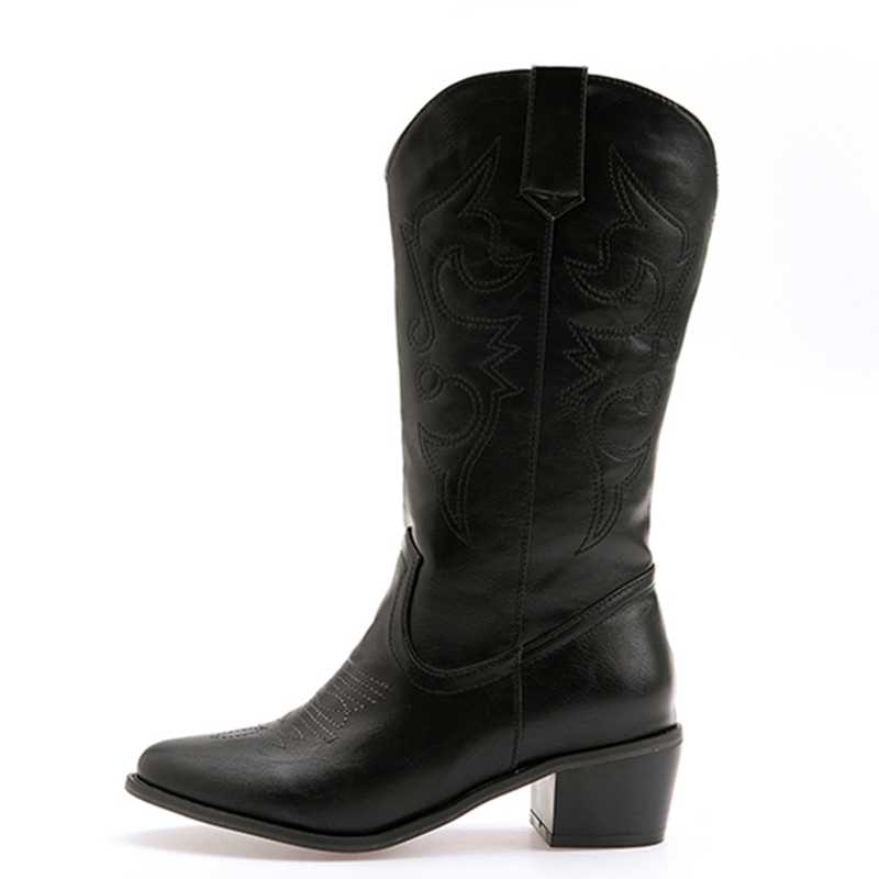 Western Cowgirl Boot - Bottes classiques mi-mollet pour femmes, bottes