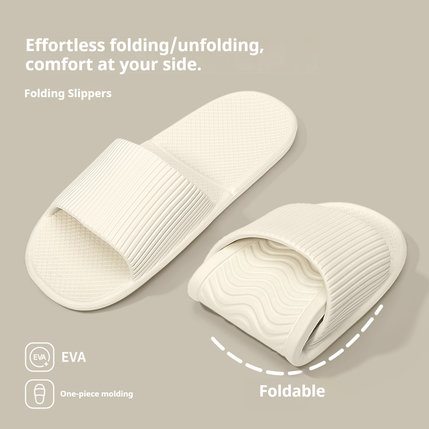 Mule Slip On - Claquettes pliables monobloc pour femmes, en