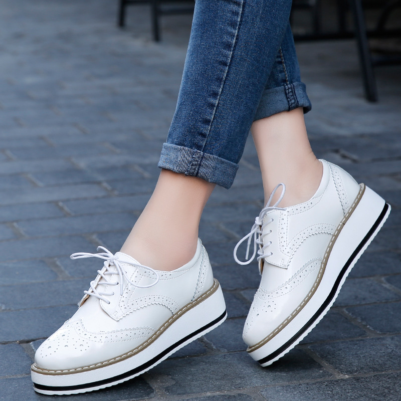 Oxford Lace Up Women - Mocassins en cuir pour femmes, chaussures