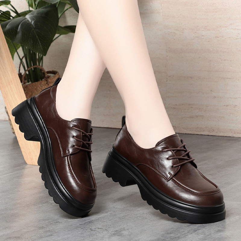 Oxford Lace Up Women - Chaussures Oxford Vintage en cuir souple