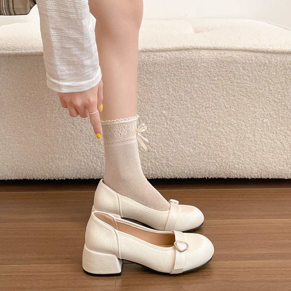 Women Shoes Mk - Chaussures Mary Jane en cuir argentées