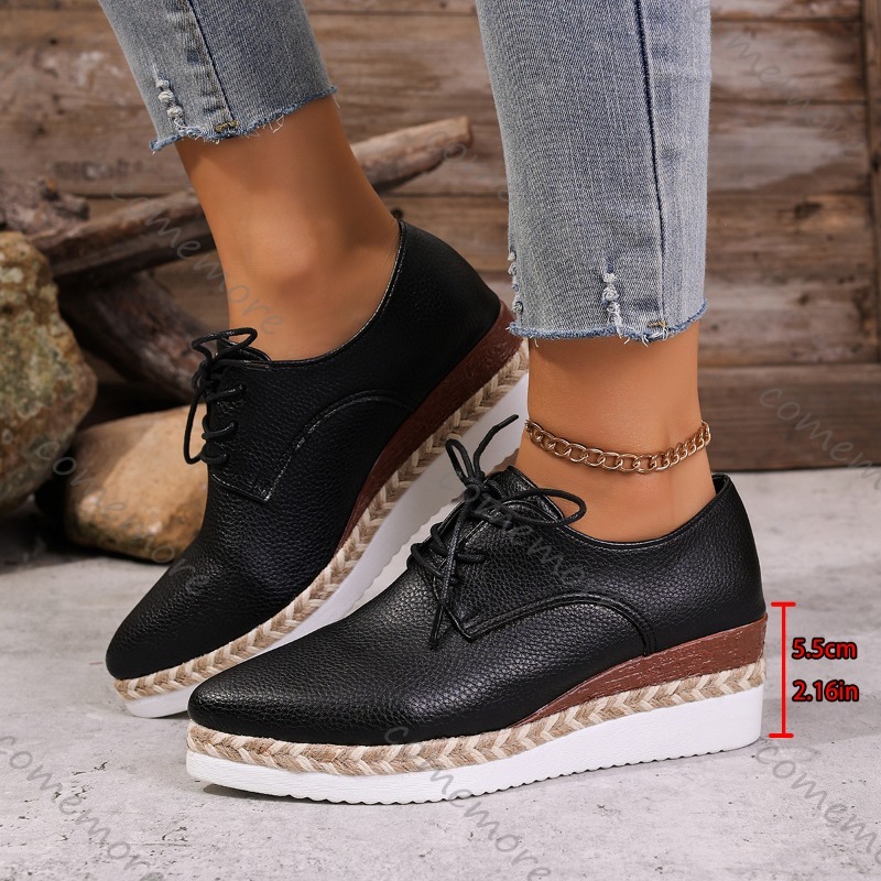 Chaussures Oxford compensées e - Oxford Lace Up Women avis et prix