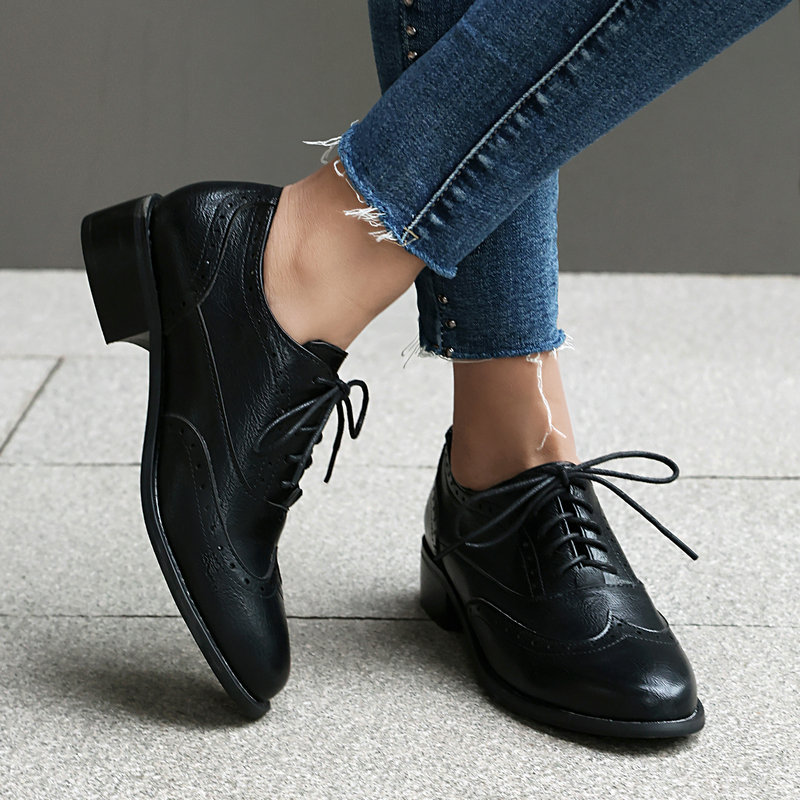 Chaussures Oxford Brogue pour  - Oxford Lace Up Women avis et prix