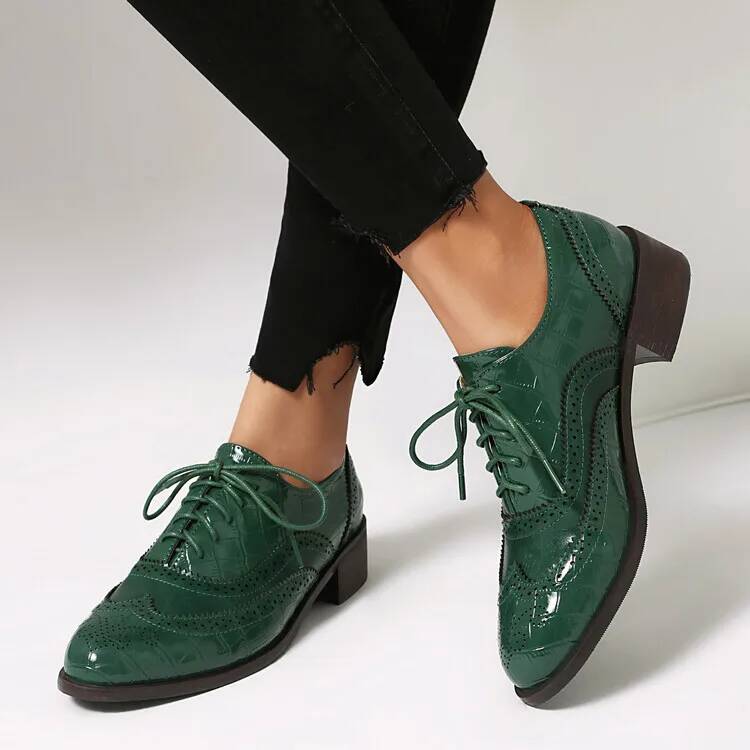 Chaussures basses à lacets pou - Oxford Lace Up Women avis et prix