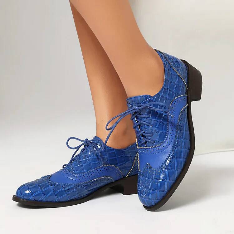 Chaussures basses à lacets pou - Oxford Lace Up Women avis et prix