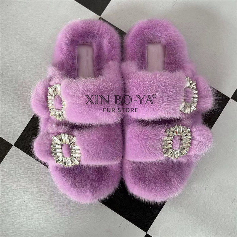 Pantoufles d'hiver en vison po - Women Shoes Mk avis et prix