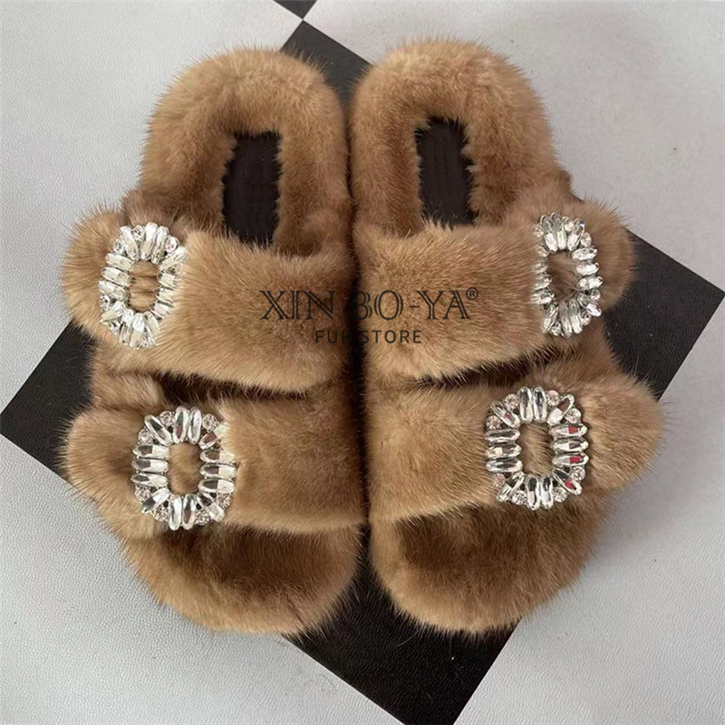 Pantoufles d'hiver en vison po - Women Shoes Mk avis et prix