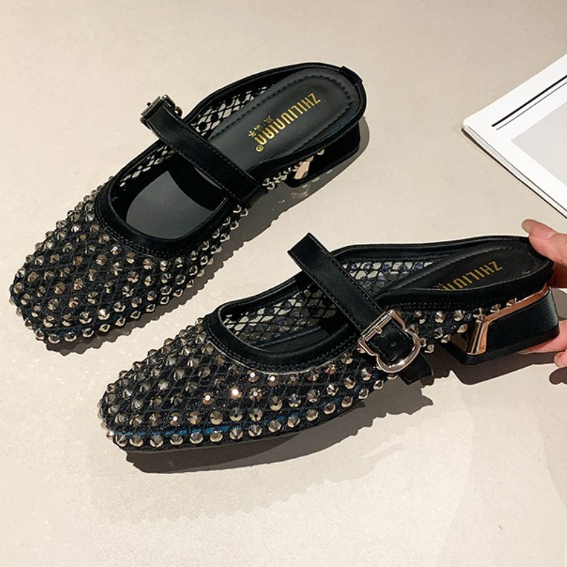 Maille strass talon épais Mule - Mule Slip On avis et prix