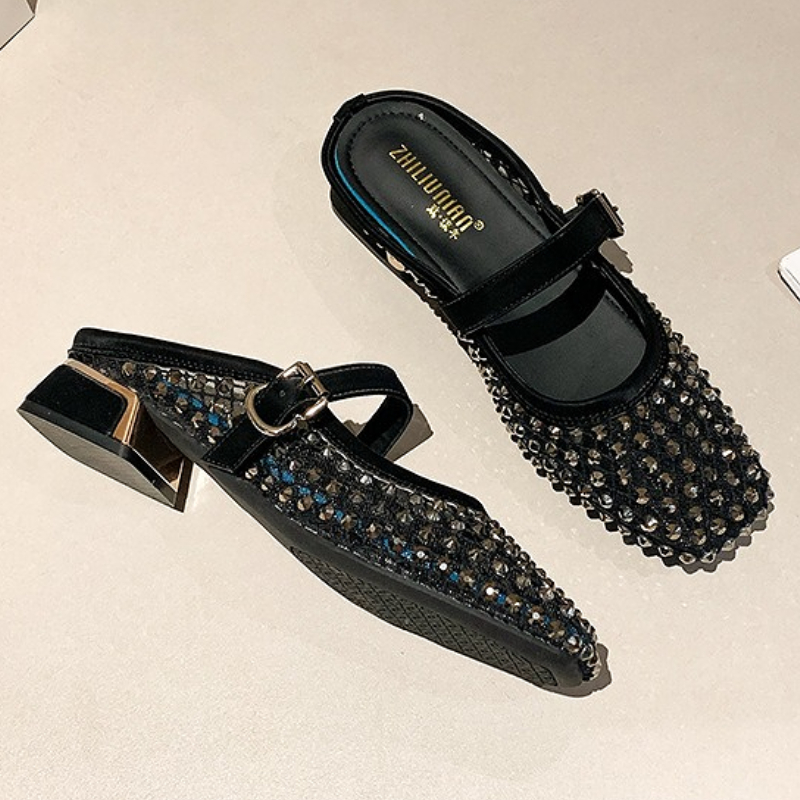 Maille strass talon épais Mule - Mule Slip On avis et prix