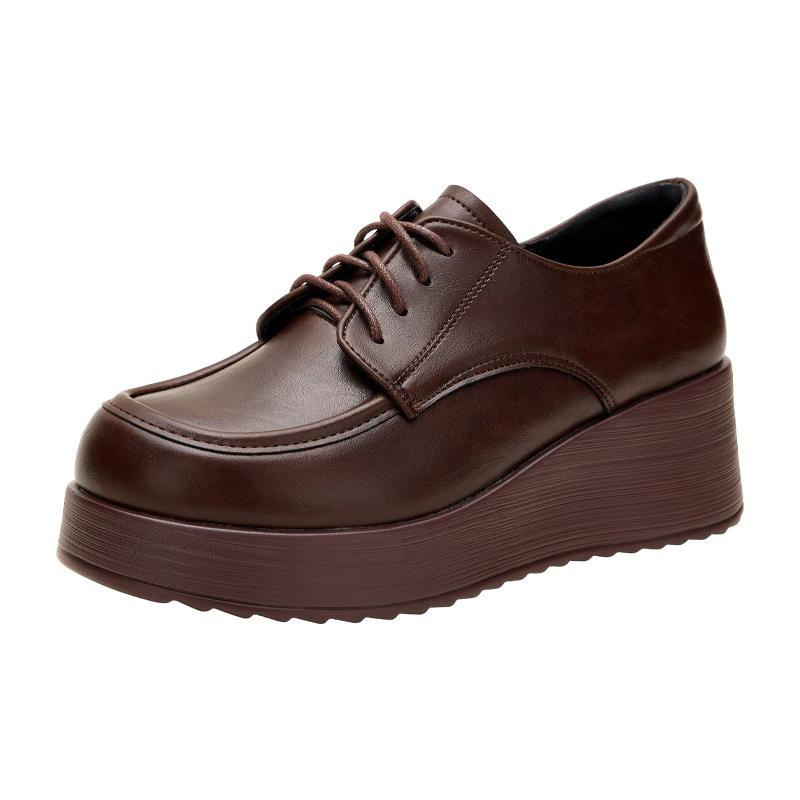 Chaussures compensées en cuir  - Oxford Lace Up Women avis et prix