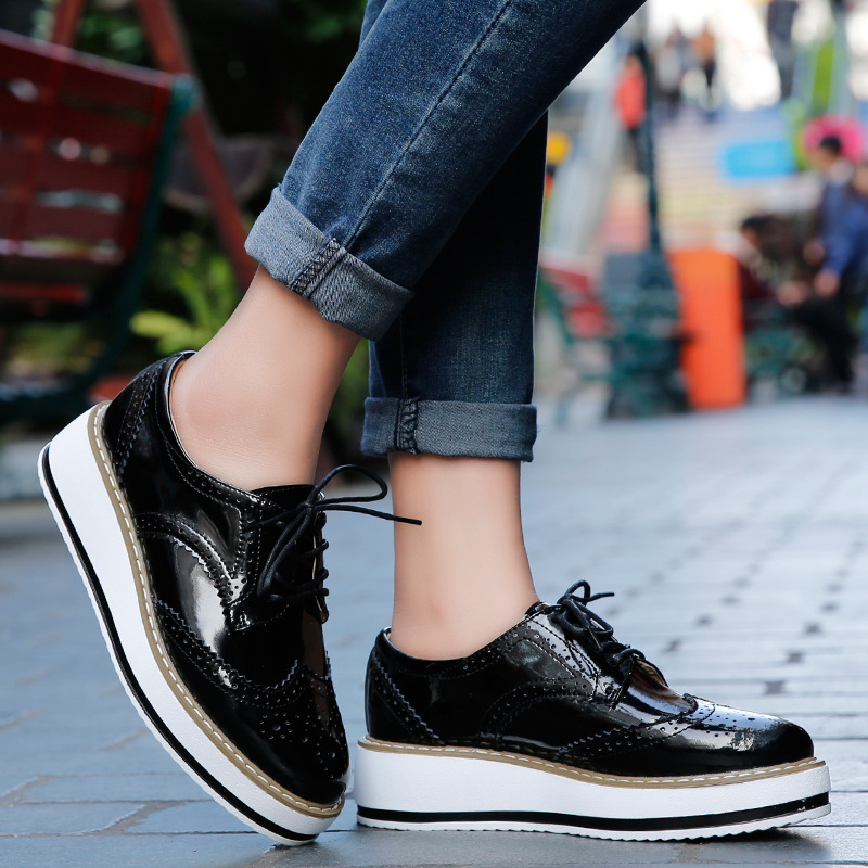 Mocassins en cuir pour femmes, - Oxford Lace Up Women avis et prix