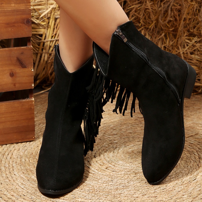 Bottes courtes en daim à frang - Women'S Shoes Wide Width avis et prix